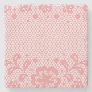 Lace pattern, flower vintage 3 stone coaster