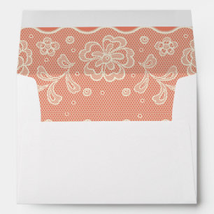 Lace pattern, flower vintage 4 envelopes