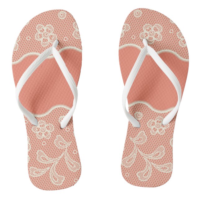 Lace pattern, flower vintage 4 jandals (Footbed)