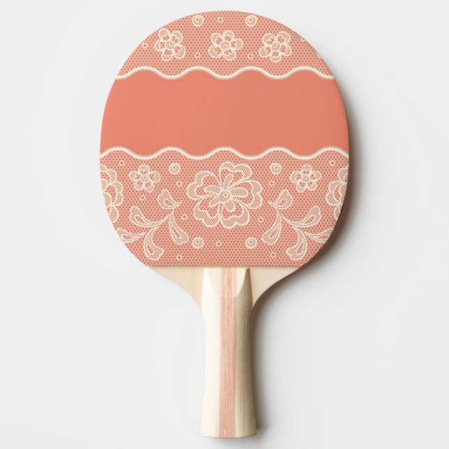 Lace pattern, flower vintage 4 ping pong paddle (Front)