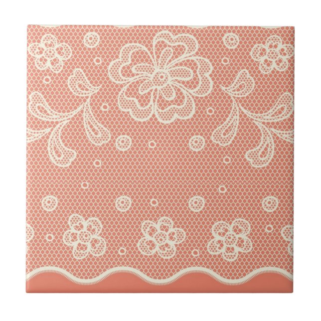 Lace pattern, flower vintage 4 tile (Front)