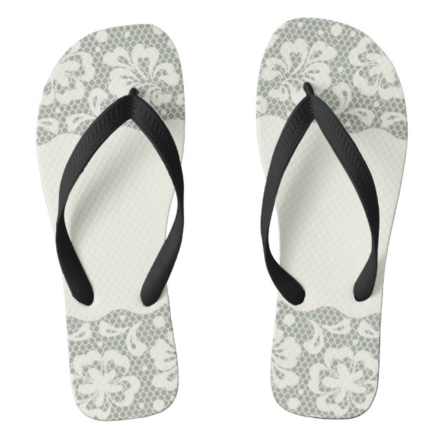 Lace pattern, flower vintage 5 jandals (Footbed)