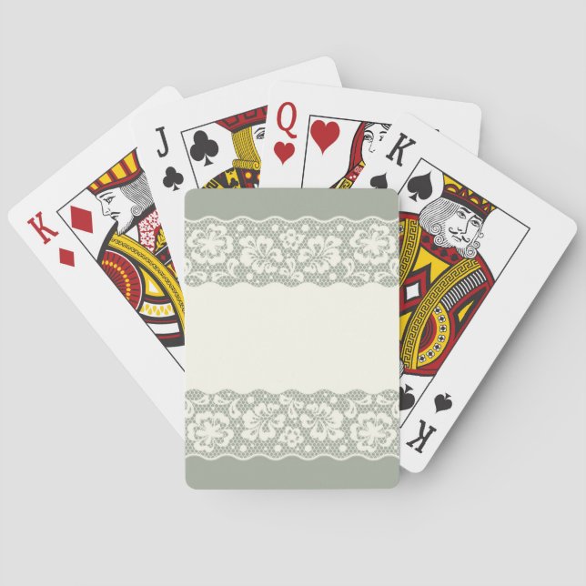 Lace pattern, flower vintage 5 playing cards (Back)
