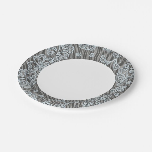 Lace pattern, flower vintage 6 paper plate (Angled)