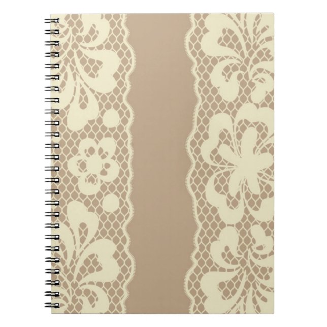 Lace pattern, flower vintage 7 spiral notebook (Front)