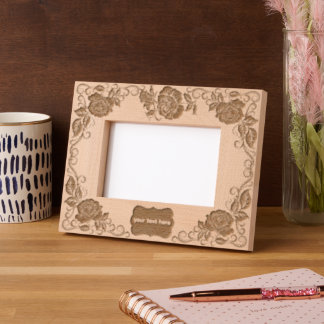 Lace Pattern Roses Landscape Size Etched Frames