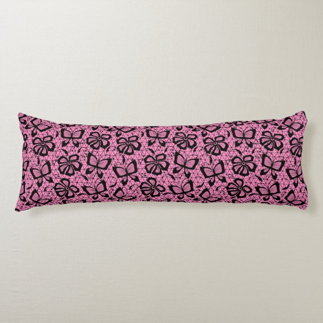 lace pattern with butterflies body cushion (Front)
