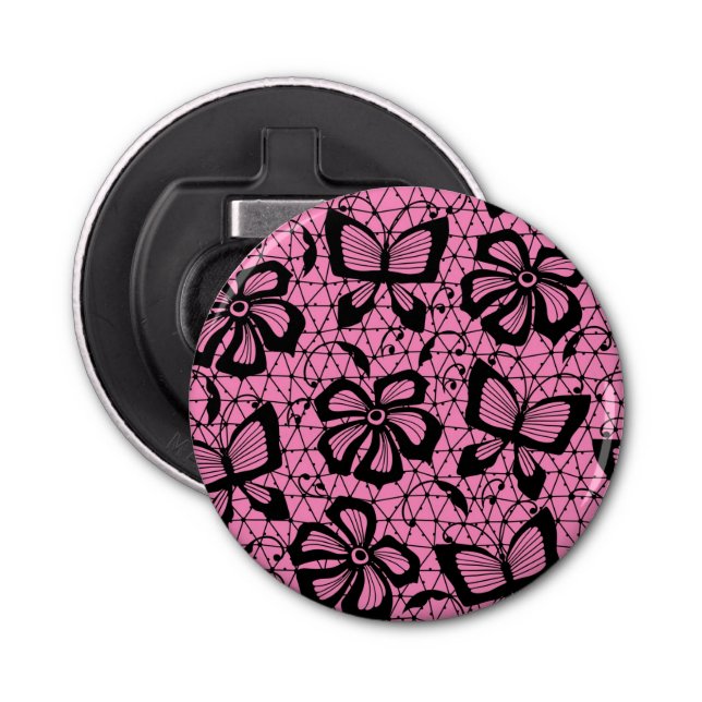 lace pattern with butterflies bottle opener (Front)