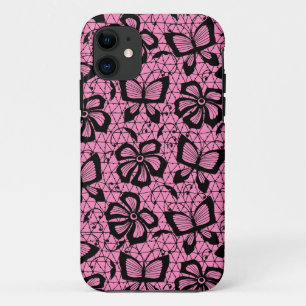 lace pattern with butterflies iPhone 11 case