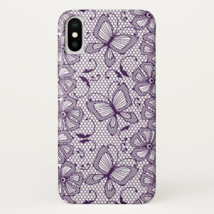 Lace pattern with butterflies Case-Mate iPhone case
