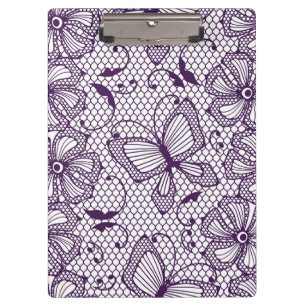 Lace pattern with butterflies clipboard