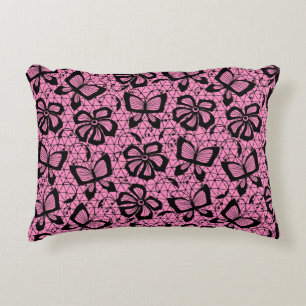 lace pattern with butterflies decorative cushion