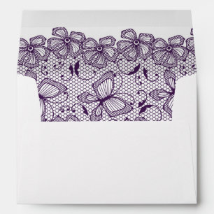 Lace pattern with butterflies envelopes