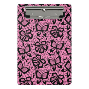 lace pattern with butterflies mini clipboard