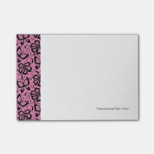 lace pattern with butterflies post-it notes