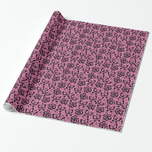 lace pattern with butterflies wrapping paper