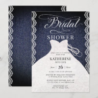 Lace Pearls Denim Bridal Dress Chic Bridal Shower
