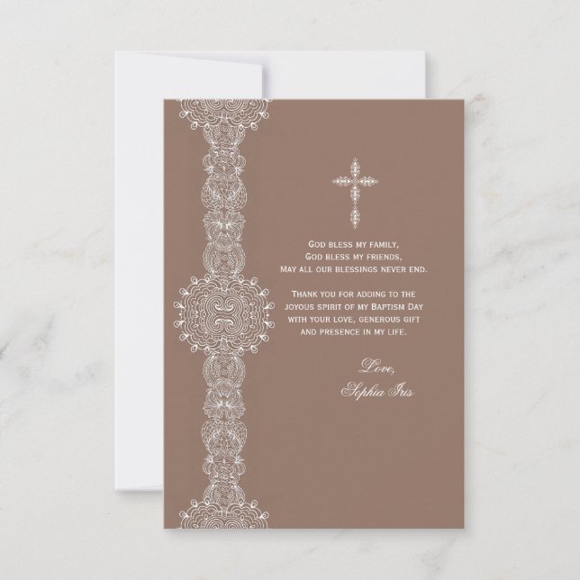 Lace Pillar Thank You Note Card (Front)
