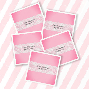 Lace Pink Baby Shower Napkin