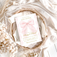 Lace Pink Bow Girl Baby Shower