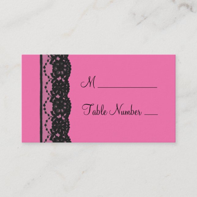 Lace Place Card (fuchsia) (Front)
