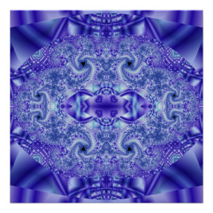 Lace Purple and White Fractal Art Poster