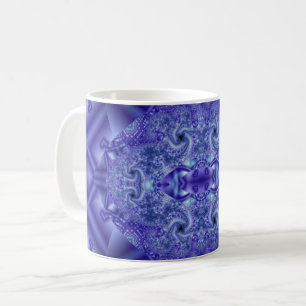 Lace Purple and White Fractal Art Wrap Coffee Mug
