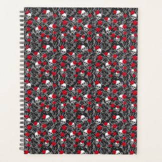 Lace,red roses and skulls planner