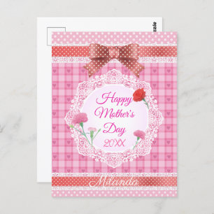 Lace Ribbon Happy Mother’s Day Postcard