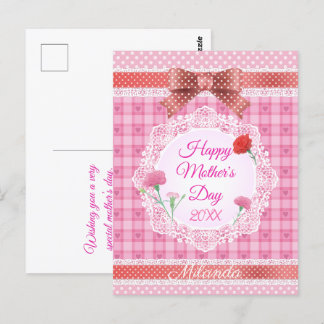 Lace Ribbon Happy Mother’s Day Postcard