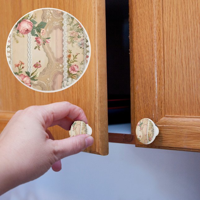 Lace Runs Through Roses Ceramic Knob (Creator Uploaded)