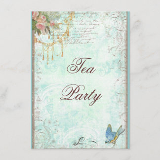 Lace Scrolls, Bluebird & Tassels Invite