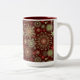 Lace Snowflakes 4 Two-Tone Coffee Mug