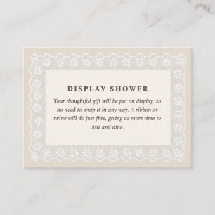 Lace Soft Neutral Bridal Shower Enclosure Card