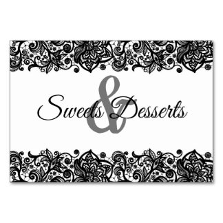 Lace Sweets & Desserts Wedding Table Sign Table Number