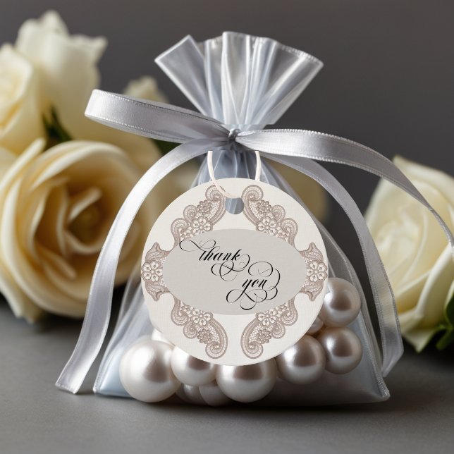 Lace Thank You - Cream Favour Tags (Creator Uploaded)