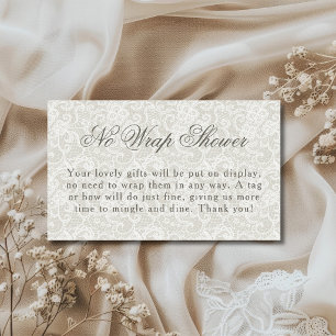 Lace Theme Ivory No Wrap Shower Bridal Shower Enclosure Card