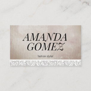 Lace Trim Watercolor Texture Designer Business Card