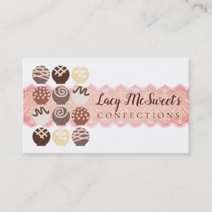 lace truffles chocolates confections business card