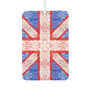 Lace Union Jack England Flag in Red, White, Blue Car Air Freshener