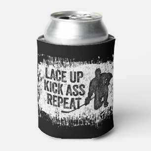 Lace Up. Repeat. (hockey) Can Cooler