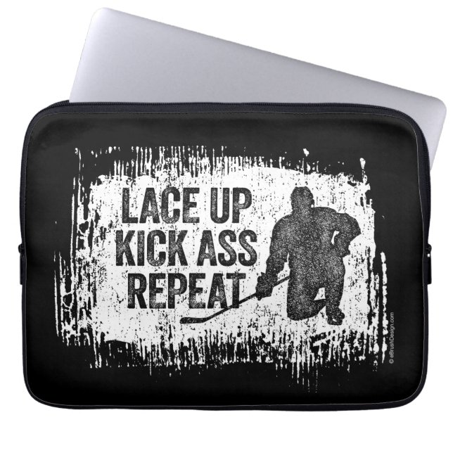 Lace Up. Repeat. (hockey) Laptop Sleeve (Front)