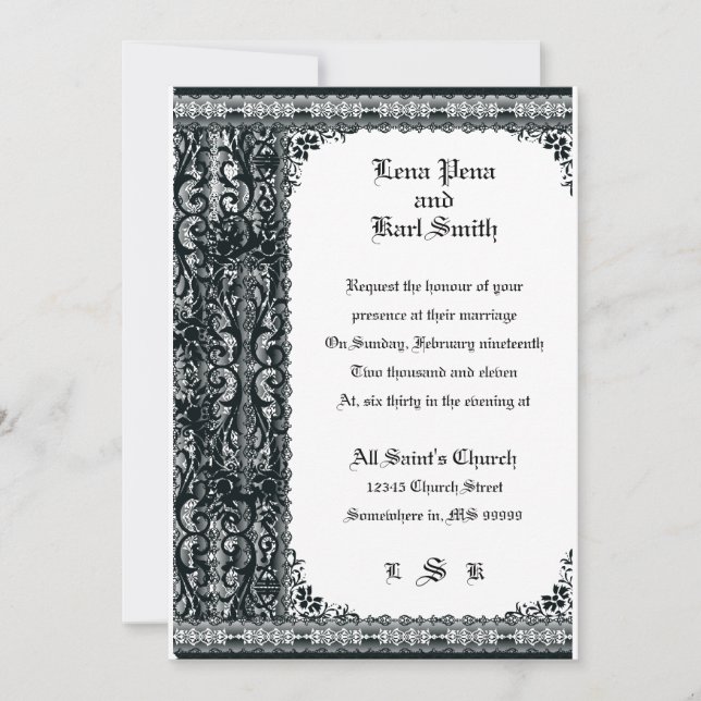Lace Wedding Invitation (Front)