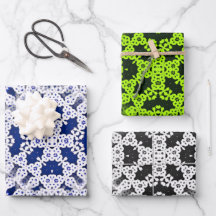 Lace wrapping paper flat Set of 3