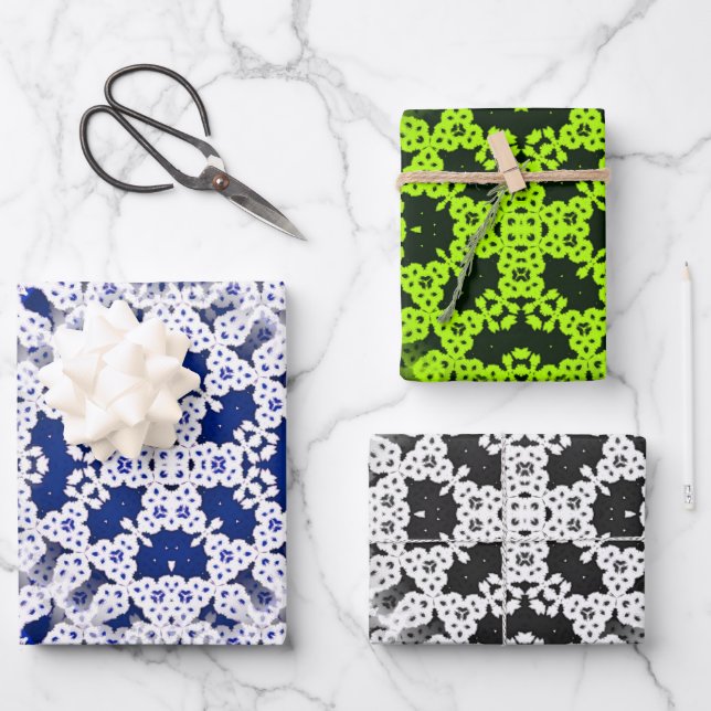 Lace wrapping paper flat Set of 3 (Front)