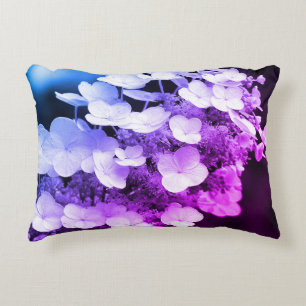 Lacecap Hydrangea Black And White Colour Tint  Decorative Cushion