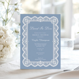 Laced in love bridal shower invitation