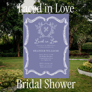 Laced In Love Regency Crest Purple Bridal Shower Invitation