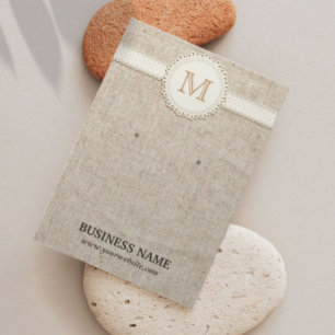 Laced Monogram Burlap Earring Display Cards