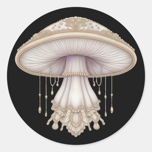 Laced Mushroom Classic Round Sticker (Front)